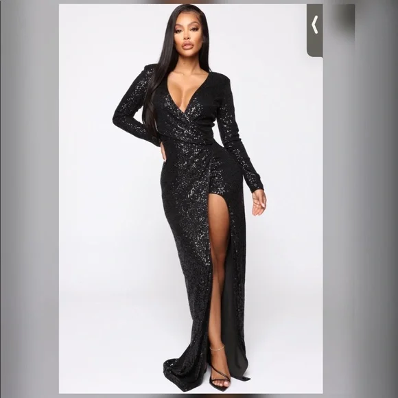 slim fit dress slacks Fashion Nova Key To My Heart Sequin Maxi Dress  Luxandluxy
